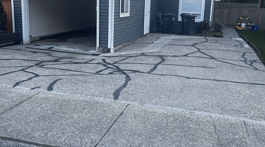 cracked concrete driveway