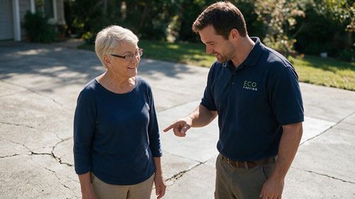 driveway technician coming onsite
